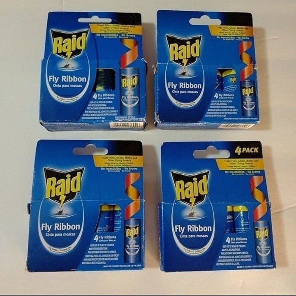 RAID FLY RIBBONS-4 PACKS-NEW
